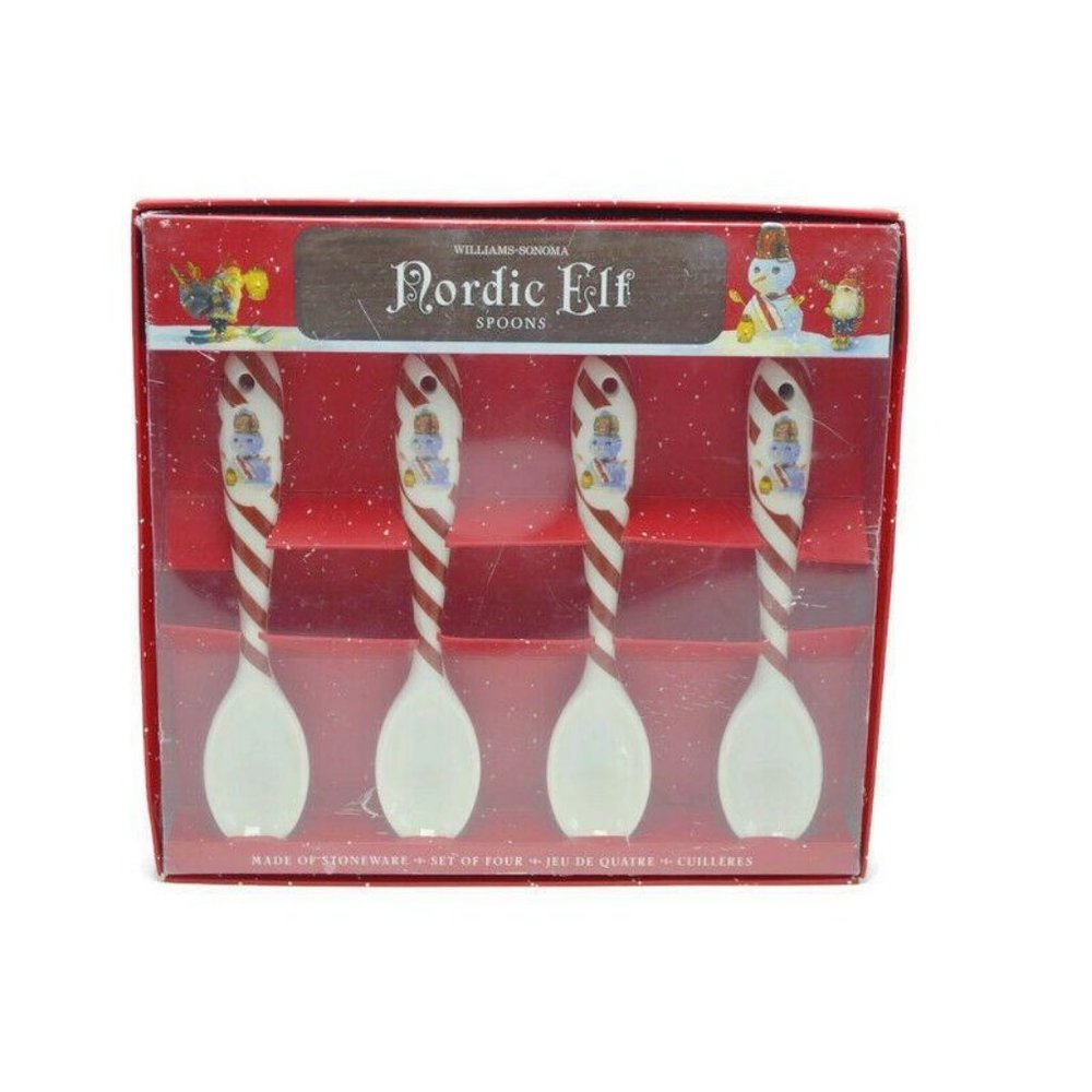 Williams Sonoma Nordic Elf Spoons 4 Christmas Joll